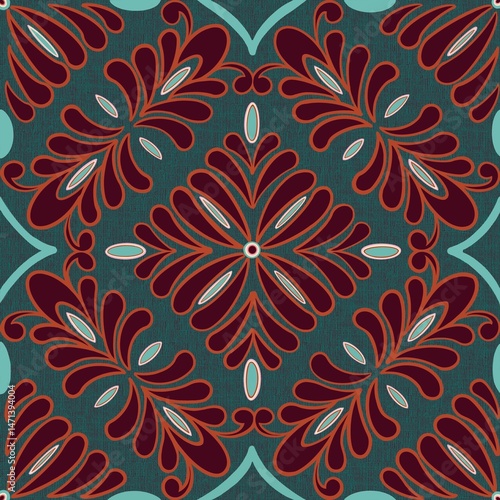 Ikat Mandala tribal fabric pattern, Chinese pattern, suitable for interior decoration, tiles, ceramics, fabrics, clothing, wallpapers, furniture, artwork, carpet, silk, textiles, texture, fashion.