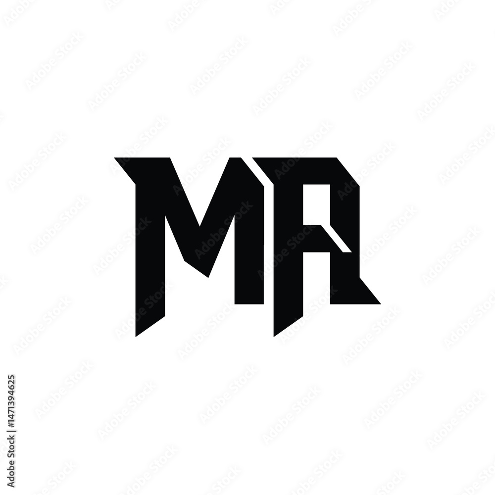 Fototapeta premium MA monogram logo design letter text name symbol monochrome logotype alphabet character simple logo