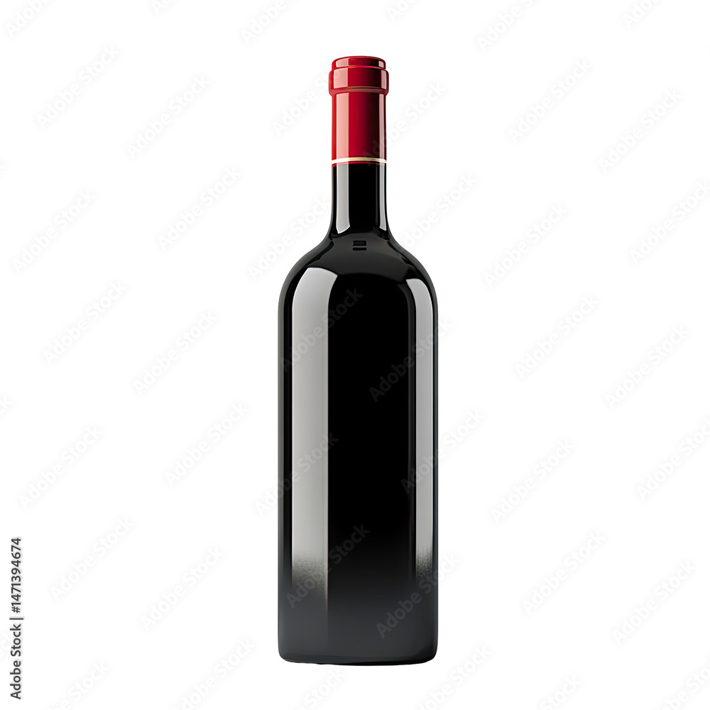 Red wine bottle, sleek and elegant Red wine bottle, sleek and elegant