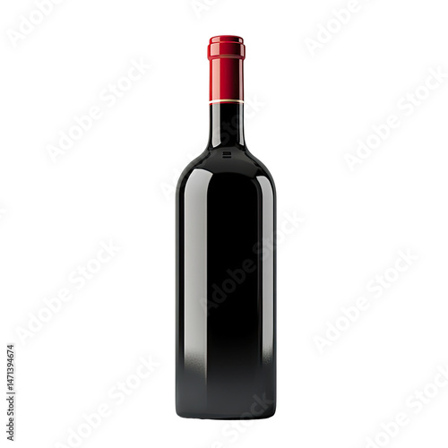 Red wine bottle, sleek and elegant