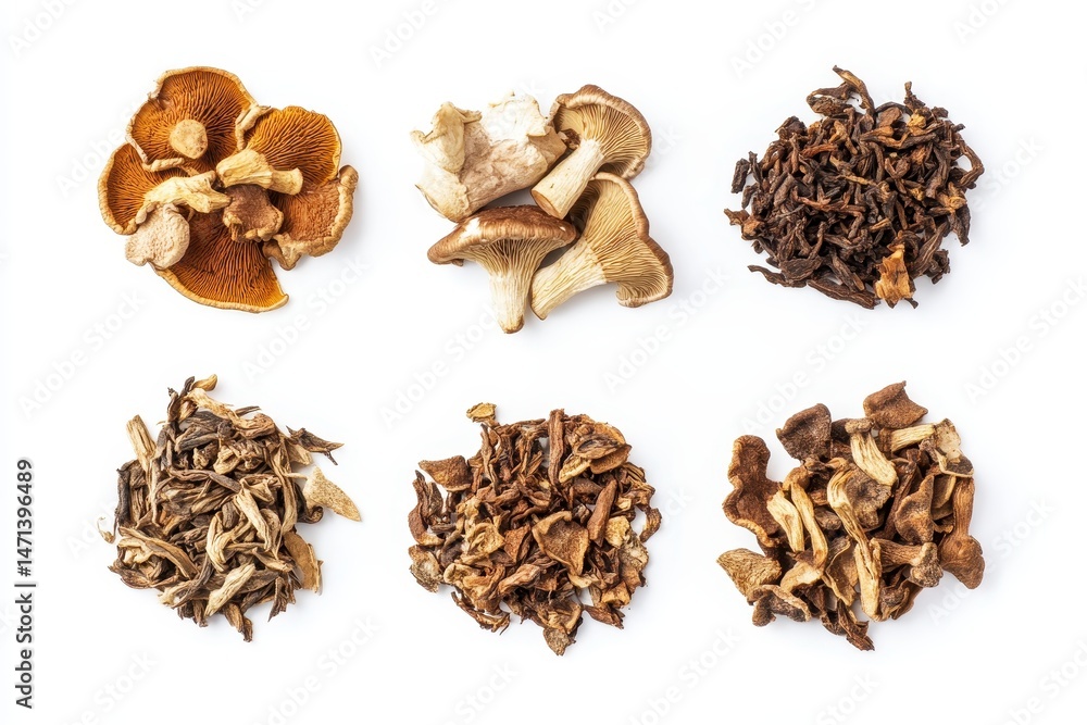 Obraz premium Assorted Dried Herbs and Mushrooms