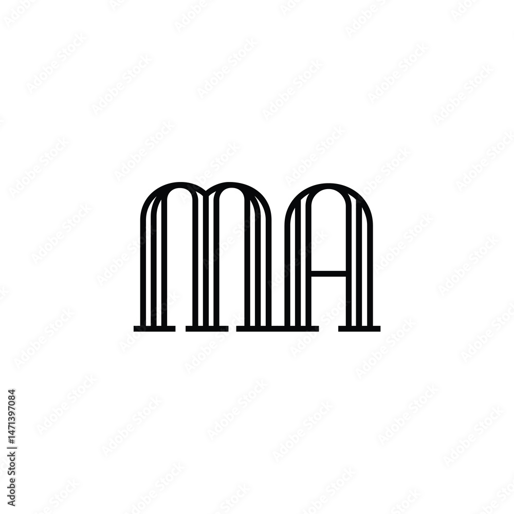 MA monogram logo design letter text name symbol monochrome logotype alphabet character simple logo MA monogram logo design letter text name symbol monochrome logotype alphabet character simple logo