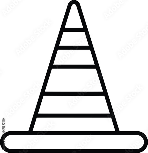 Construction Traffic Cone Vector Illustration Safety First
