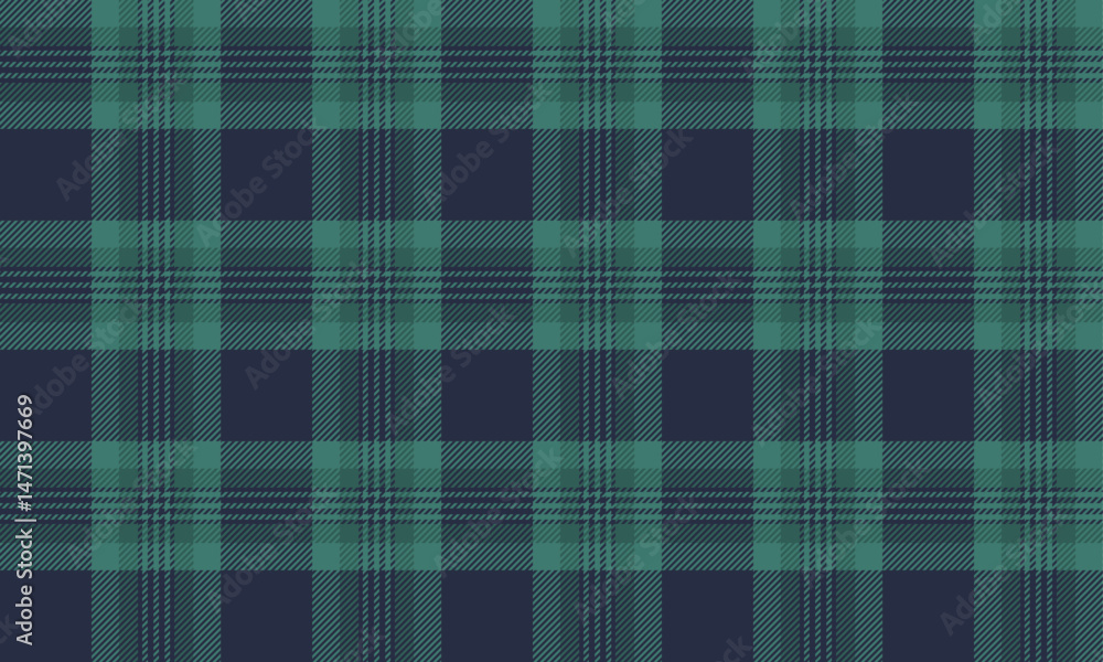 Fototapeta premium Seamless vector plaid pattern in navy and green. Classic and modern feel. Perfect for designing clothes, skirts and pants. Add a striking style to your fashion.
