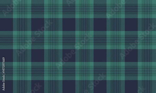 Seamless vector plaid pattern in navy and green. Classic and modern feel. Perfect for designing clothes, skirts and pants. Add a striking style to your fashion.