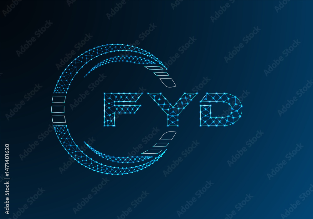 Obraz premium FYD low poly letter logo vector design. FYD lower poly logo design.