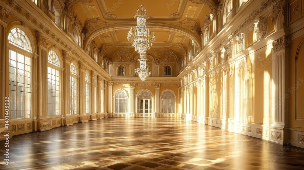 Obraz premium Grand Palace Ballroom: Sunlit Elegance