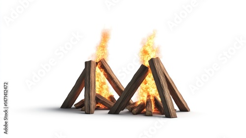 Two blazing wood fires creating warmth and ambiance