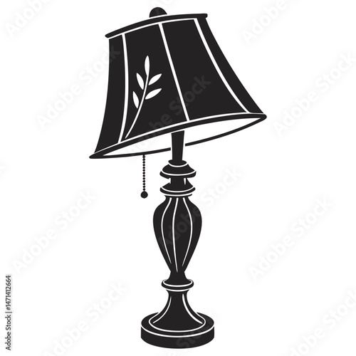 Elegant table lamp: A beautifully detailed illustration of a classic table lamp, exuding sophistication and understated elegance.