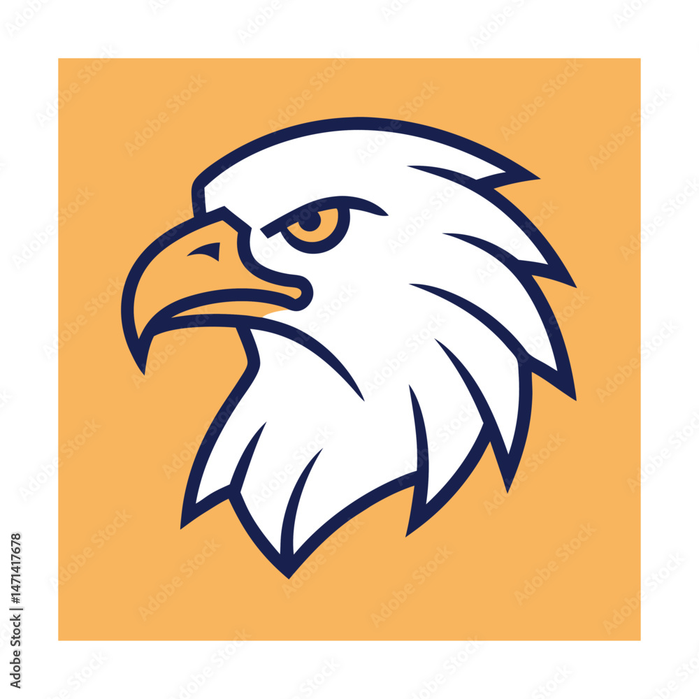 Obraz premium Vector illustration of an eagle head mascot design with strong and confident look