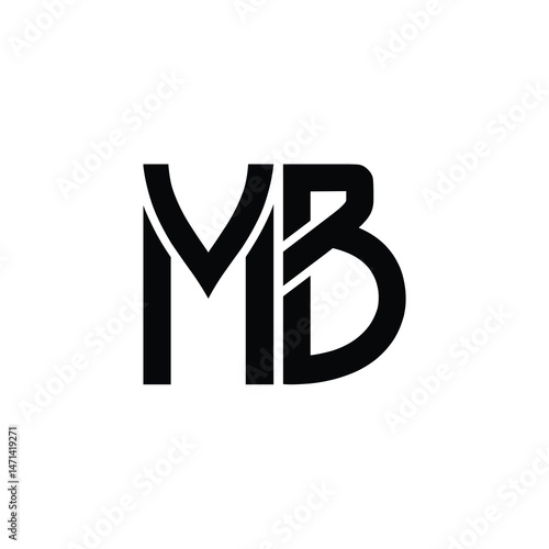 MB monogram logo design letter text name symbol monochrome logotype alphabet character simple logo