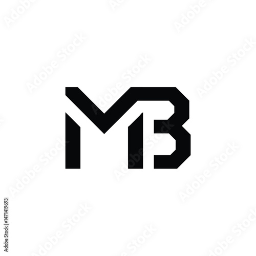 MB monogram logo design letter text name symbol monochrome logotype alphabet character simple logo