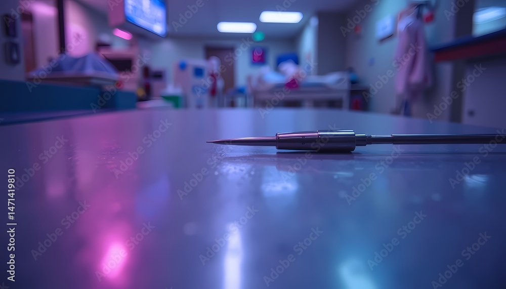 Surgical Needle on Table in Operating Room Surgical Needle on Table in Operating Room