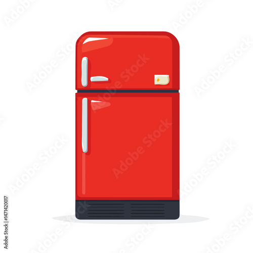 My Simple flat 2D illustration of a refrigerator isolated on a transparent background, vector, flat design, animation design, simple flat 2D icon, clipart