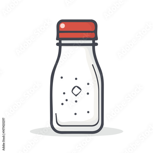 My Simple flat 2D illustration of a salt shaker isolated on a transparent background, vector, flat design, animation design, simple flat 2D icon, clipart