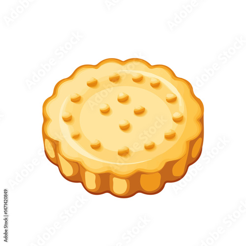 My Simple flat 2D illustration of a shortbread biscuit isolated on a transparent background, vector, flat design, animation design, simple flat 2D icon, clipart