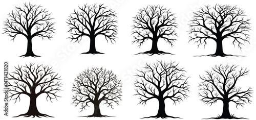 Tableau sur toile Bare Tree Silhouette Illustration for Nature and Design Projects vector Illustra