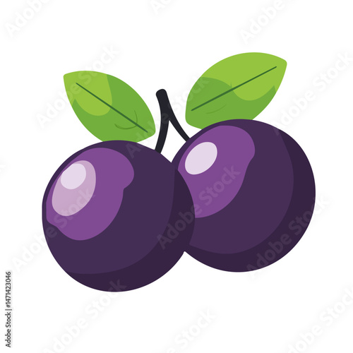 My Simple flat 2D illustration of a sloe isolated on a transparent background, vector, flat design, animation design, simple flat 2D icon, clipart