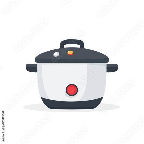 My Simple flat 2D illustration of a slow cooker isolated on a transparent background, vector, flat design, animation design, simple flat 2D icon, clipart