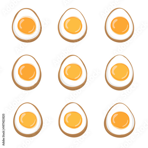 My Simple flat 2D illustration of tamago kake gohan isolated on a transparent background, vector, flat design, animation design, simple flat 2D icon, clipart