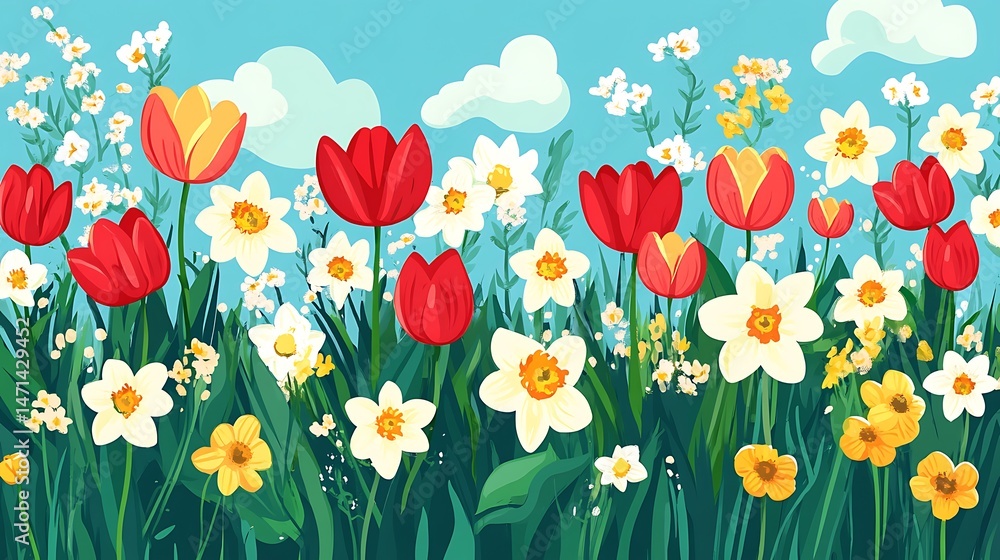 Spring Flowers Meadow Landscape. (1) Spring Flowers Meadow Landscape. (1)