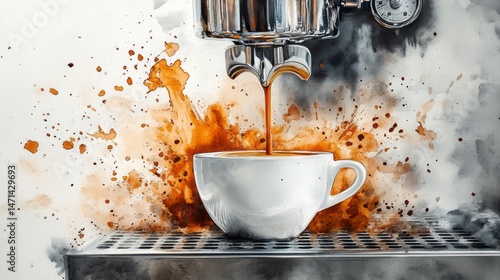 Wallpaper Mural A stylized artistic depiction of coffee pouring into a cup. Torontodigital.ca
