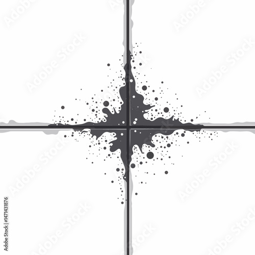 Close-up of black mold in tile grout, home maintenance awareness