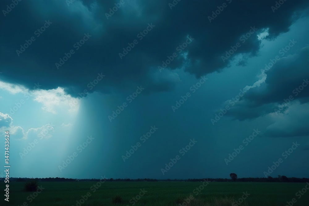 Ominous, dark storm clouds gathering overhead, heavy with rain , background, atmosphere Ominous, dark storm clouds gathering overhead, heavy with rain , background, atmosphere