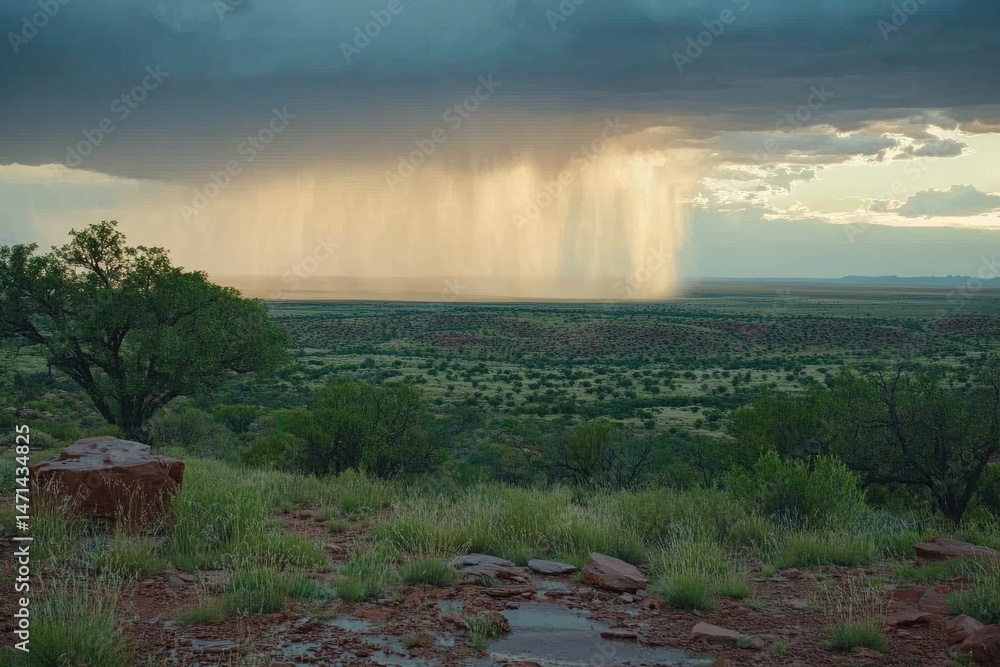 Fototapeta premium Vast plains, storm clouds