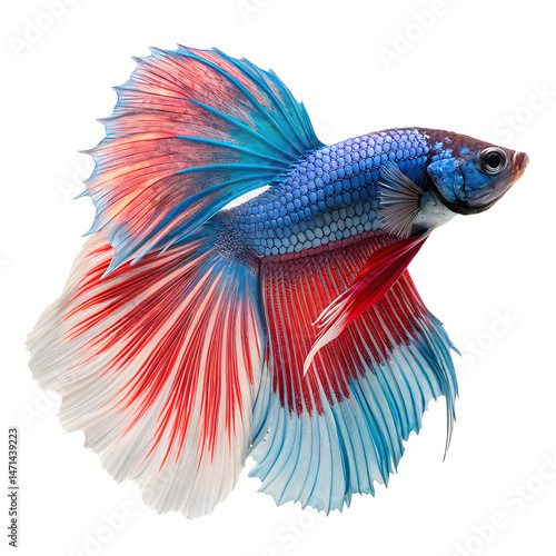 3d betta fish white background