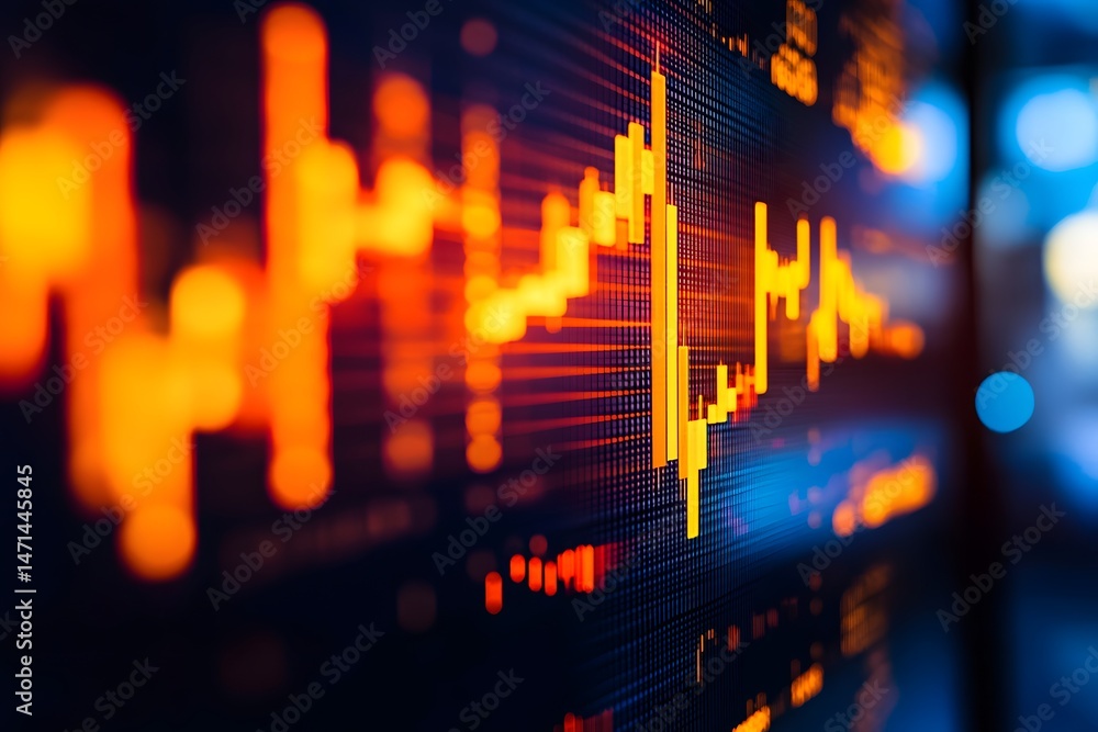 Naklejka premium Stock Market Data Display