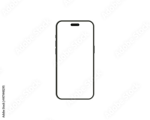 Smartphone mockup. Mobile phone vector isolated on white background. Device front view.