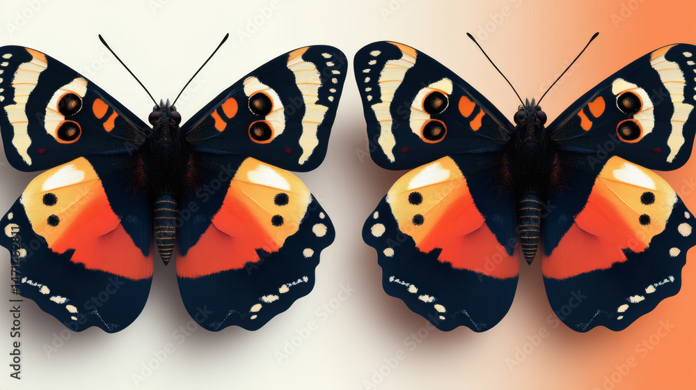 Obraz premium Two colorful butterflies