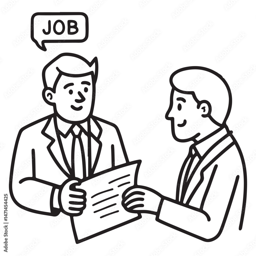 job interview concept outline doodle style job interview concept outline doodle style