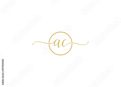 AC logo design with vector icon template