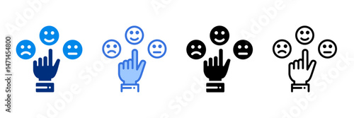 Satisfaction Icon Set Multiple Style Vector Illustration 