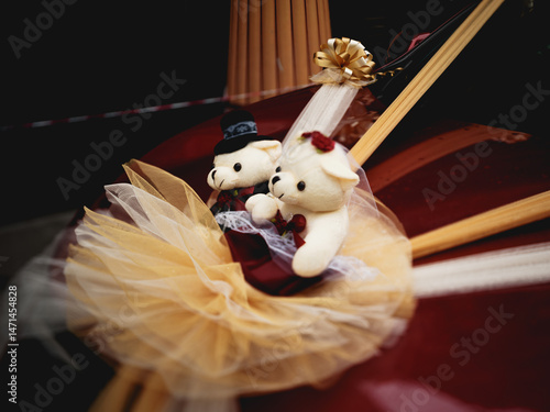 The cute car wedding decoration