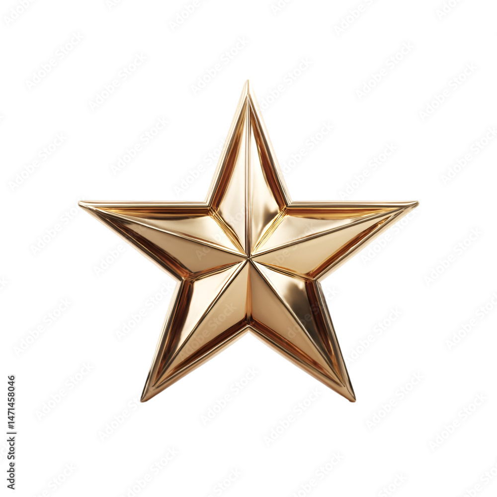 Obraz premium Golden Star Award Shining Brightly Success Achievement