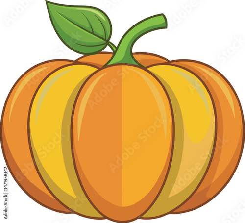 A colorful, detailed vegetable pumpkin vector art illustration featuring a vibrant, realistic design perfect for seasonal, harvest, and organic-themed projects.