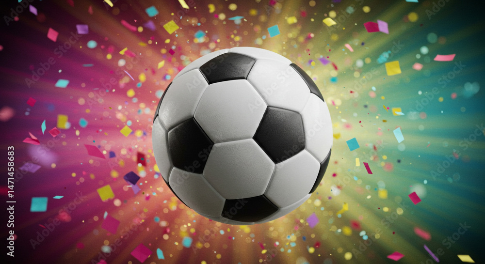 Fototapeta premium Classic black and white soccer ball. 
