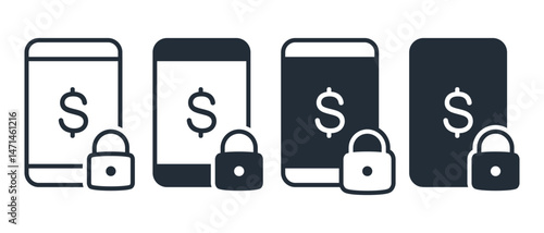 Mobile phone payment protection icon. Illustration vector