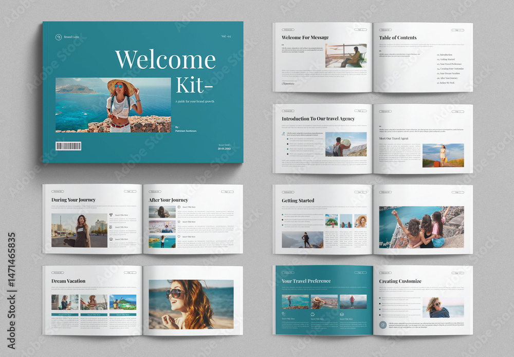 Welcome Kit Template Landscape Stock Template | Adobe Stock