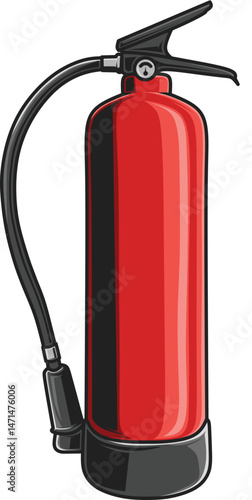 full color vector fire extinguisher with detail and separated layers
