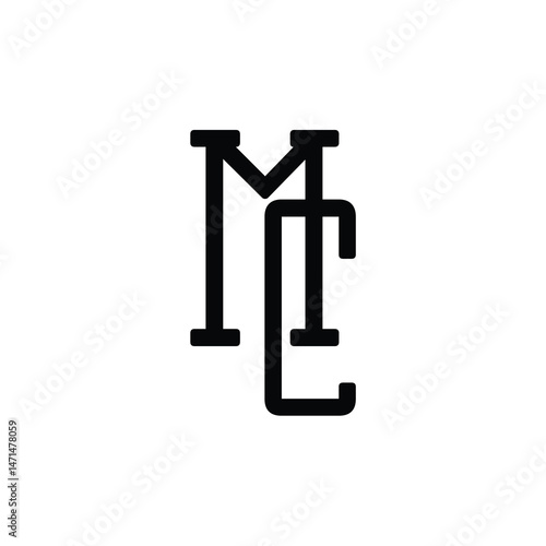 MC monogram logo design letter text name symbol monochrome logotype alphabet character simple logo