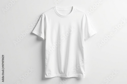 Wallpaper Mural Simple white t-shirt displayed on a clean white background Ideal for apparel mockup, branding, or product presentation , clothing, mockup, studio Torontodigital.ca