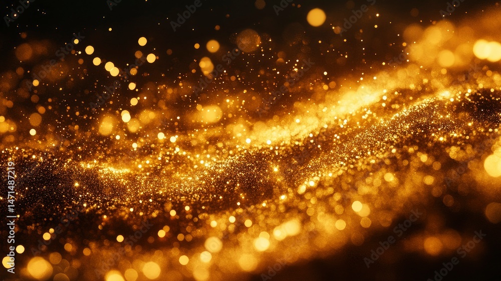 Naklejka premium Abstract Golden Glitter Background Sparkling Luxury Texture