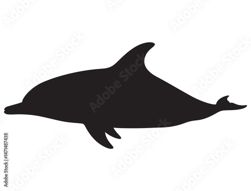 DOLPHIN SILHOUETTE WHITE BACKGROUND