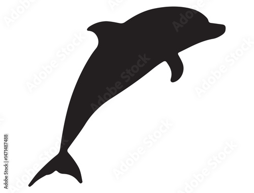 DOLPHIN SILHOUETTE WHITE BACKGROUND