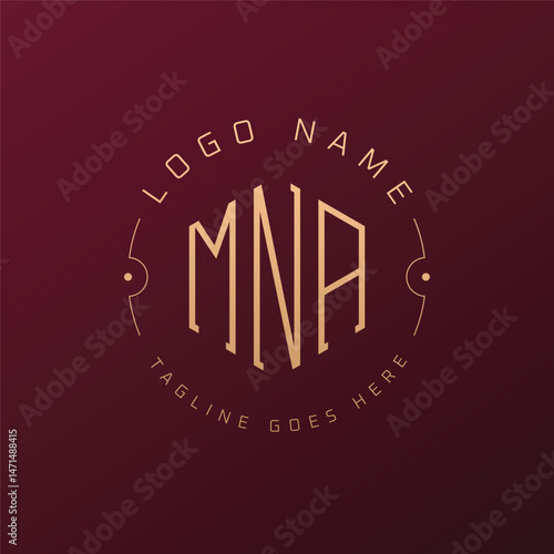 Luxury MNA Logo Design, Elegant Letter MNA Monogram Logo. Minimalist Polygon MNA Logo Design Template