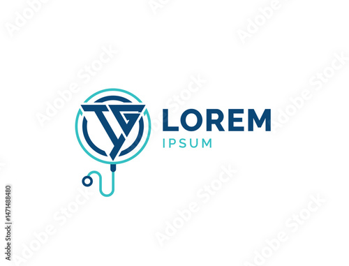 IG Medical Logo. Letter Initials IG Healthcare Logo for Doctor, Hospital, Pharmacy and Treatment Services with Stethoscope Icon